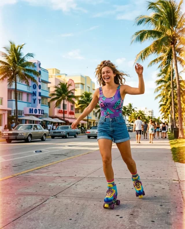 Ocean drive rollerblading, Miami